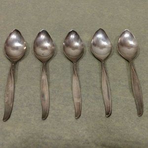 5 Vintage ONEIDA COMMUNITY silver plated expresso fruit Spoons 4.5" Long